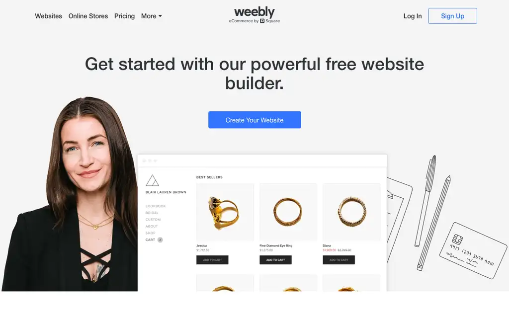 Weebly website homepage screenshot
